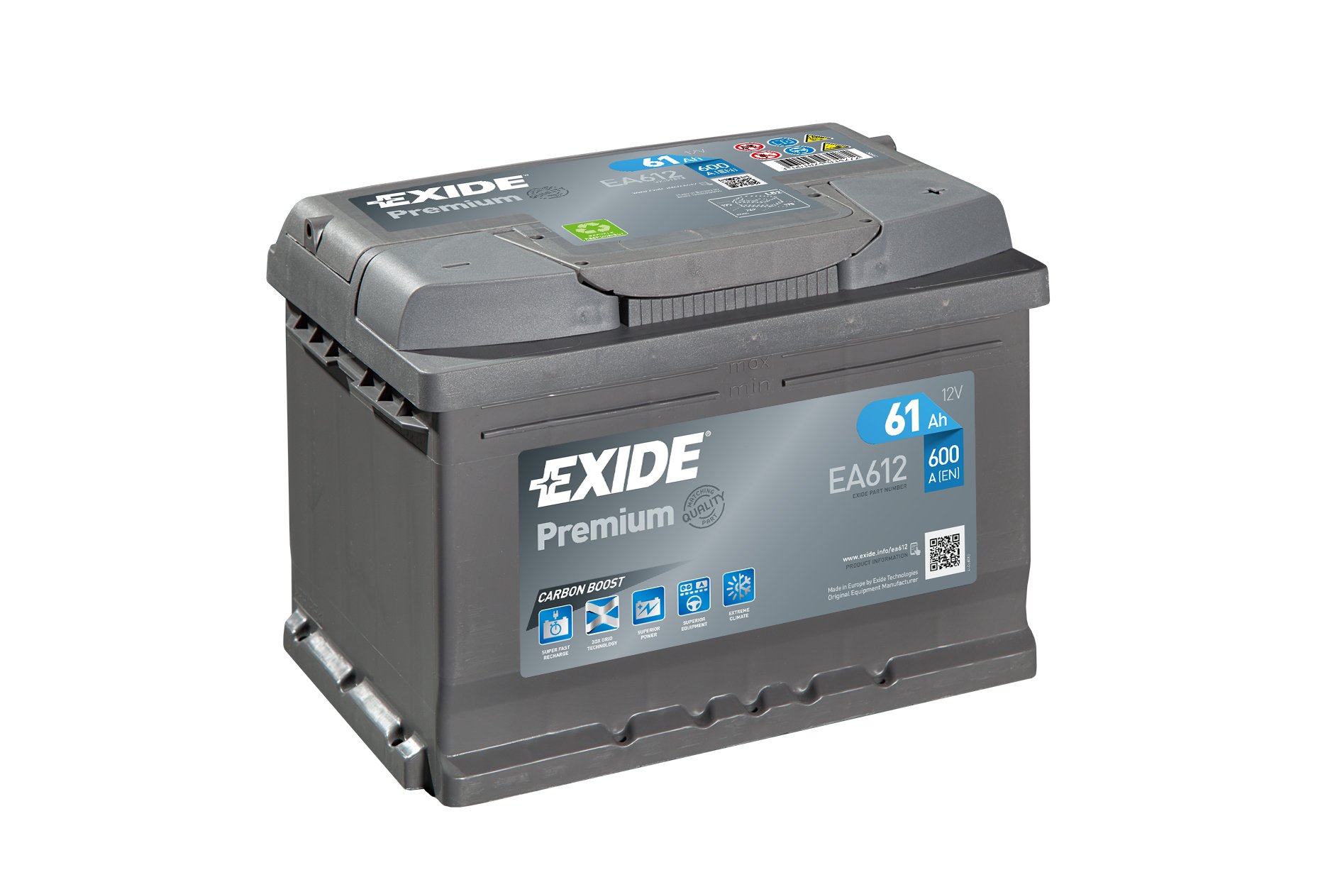 BATERÍA 12V/61AH - 600 CCA - SERIE EXIDE PREMIUM EA612 von EXIDE