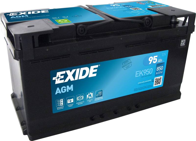 Exide EK950 AStarter-Batterie Start-Stop 12V 95Ah 900A von Exide Batteries