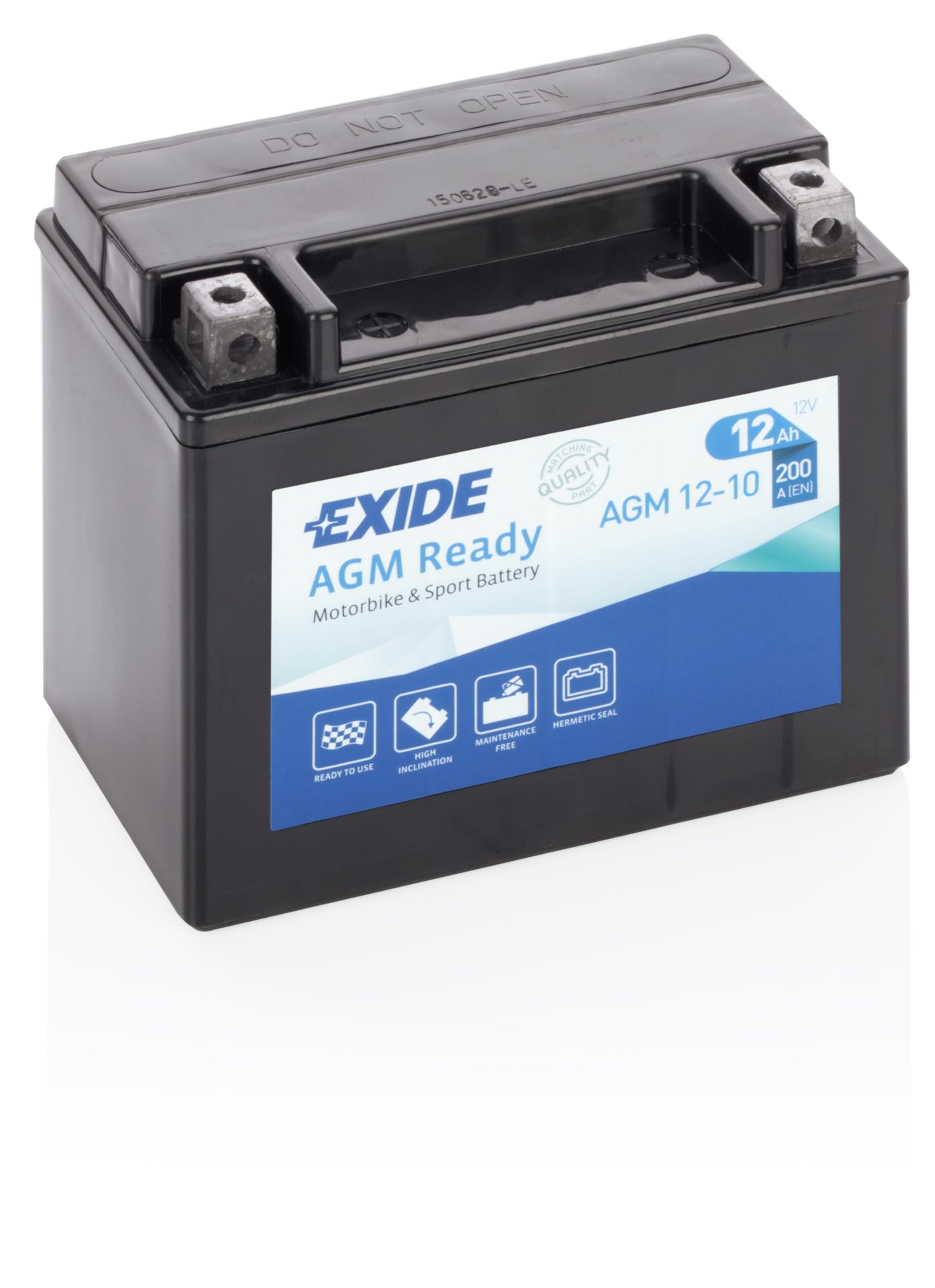 Exide AGM12-10 AGM-Ready Motorrad Starter-Batterie 12V 10Ah 150A von Exide