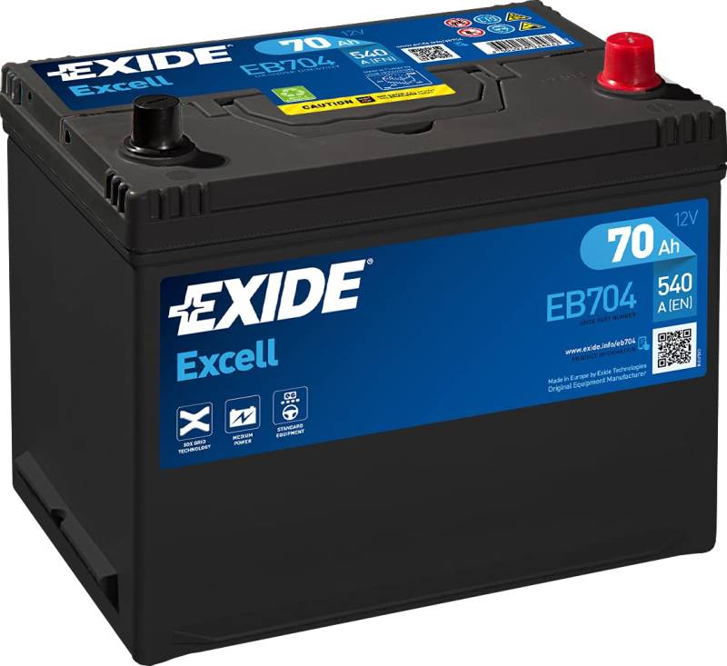 EXIDE "Excelle Batterie. Typ: EB 704 Originalnummer: EB704. von EXIDE