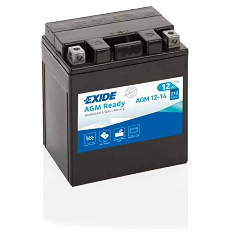 Exide AGM12-14 AGM-Ready Motorrad Starter-Batterie 12V 12Ah 210A von Exide Batteries