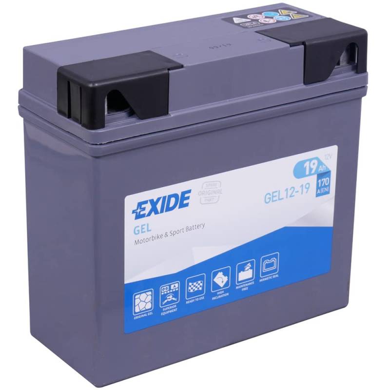 Exide GEL12-19 GEL Motorrad Starter-Batterie 12V 19Ah 170A von Exide Batteries