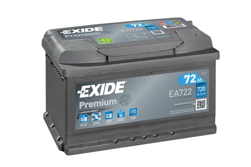 Exide EA722 Premium Carbon Boost Autobatterie 12V 72Ah 720A von EXIDE