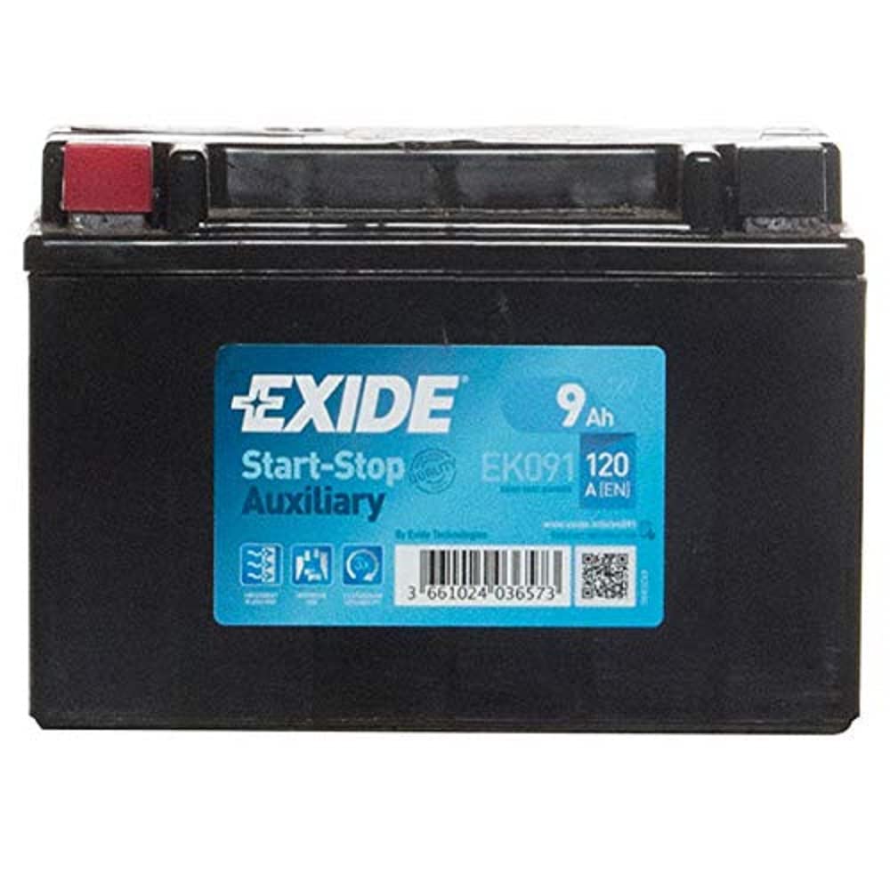 Exide EK091 Start-Stop Auxiliary AGM Stütz- und Backup-Batterie 12V 9Ah 120A von Exide Batteries