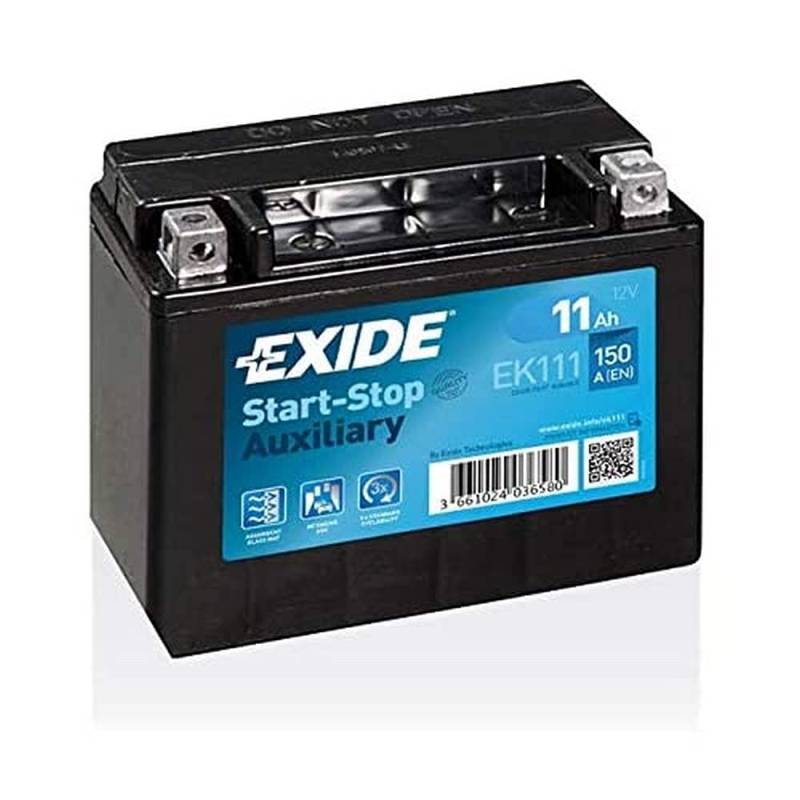 Exide EK111 Start-Stop Auxiliary AGM Stütz- und Backup-Batterie 12V 11Ah 150A von Exide Batteries