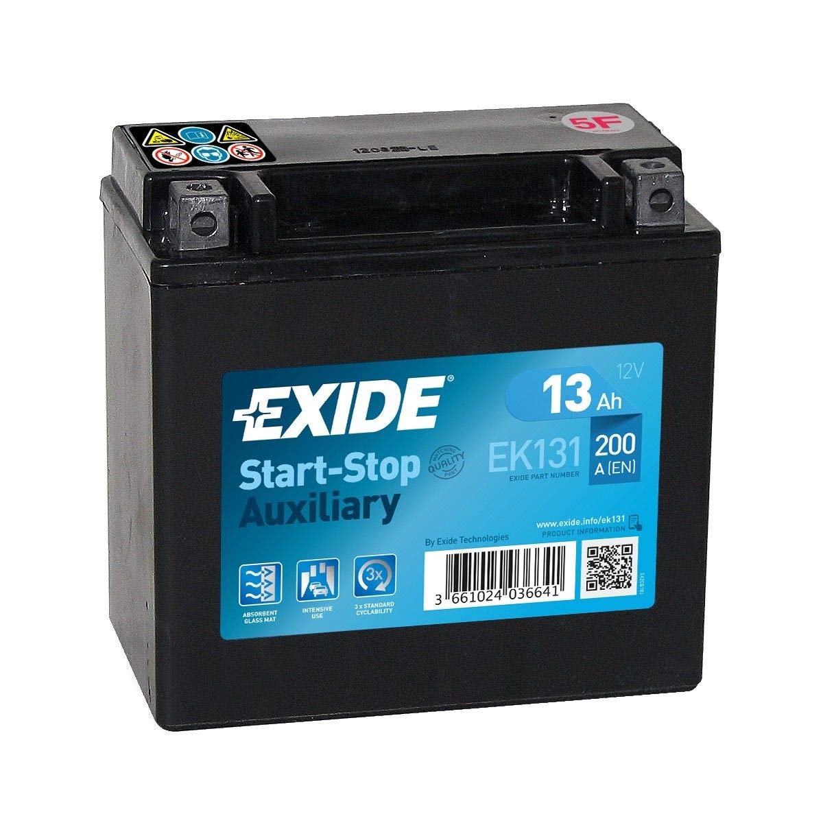 Exide EK131 EK Backup 131 Backup AGM 12V 12AH 200A, Schwarz von Exide Batteries