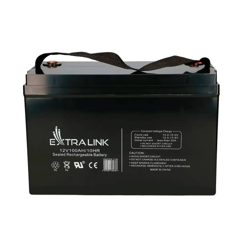 EXTRALINK 12V Batterie 100AH AGM VLRA Gel Batterie 12V 100AH Solarbatterie 12V Bedienungslos Versorgungsbatterie 12v Batterie Auto Solar Akku Wohnmobil Batterie Boot Camping Camper Widerstandsfähig von EXTRALINK