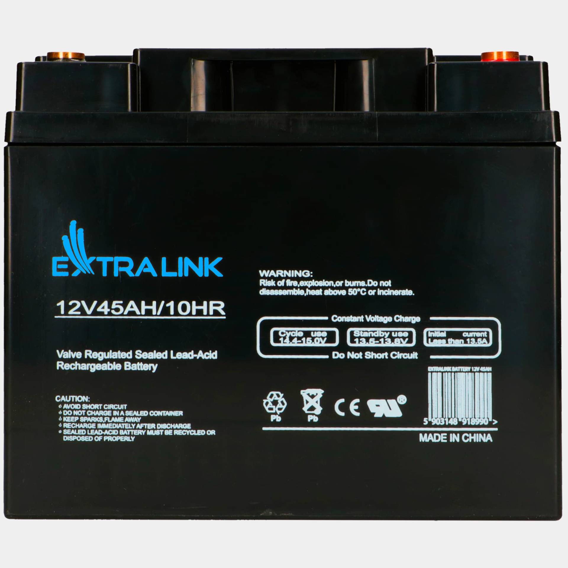 EXTRALINK 12V Batterie 45AH AGM VLRA Gel Batterie 12V 45AH Solarbatterie 12V Bedienungslos Versorgungsbatterie 12v Batterie Auto Solar Akku Wohnmobil Batterie Boot Camping Camper Widerstandsfähig von EXTRALINK