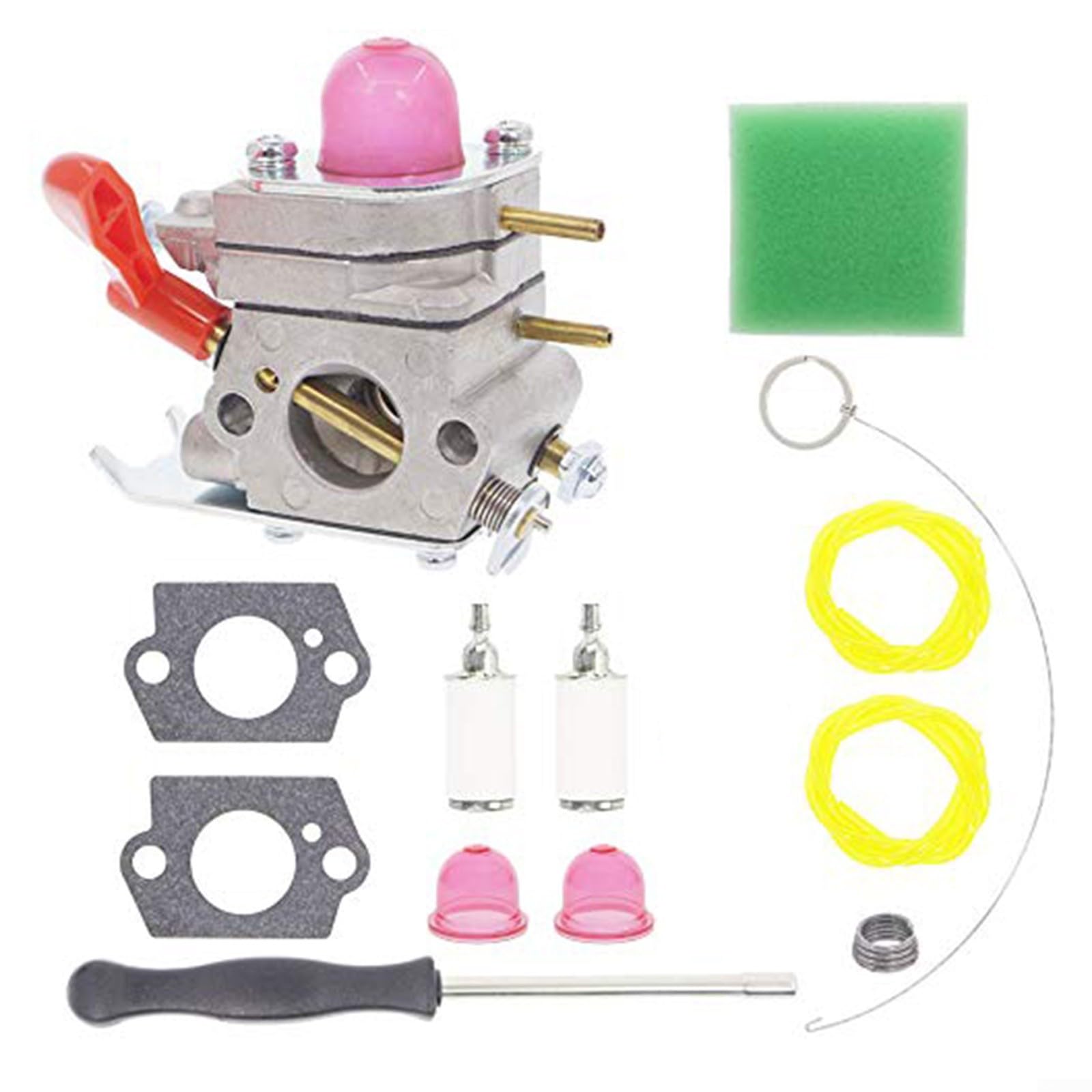 EXTRWORY C1U-W19 Vergaser Kit mit Kraftstoffleitung Luftfilter für Poulan P4500 für Trimmer für Handwerker für McCulloch Ersatzteile Set inkl. Einstellwerkzeug von EXTRWORY