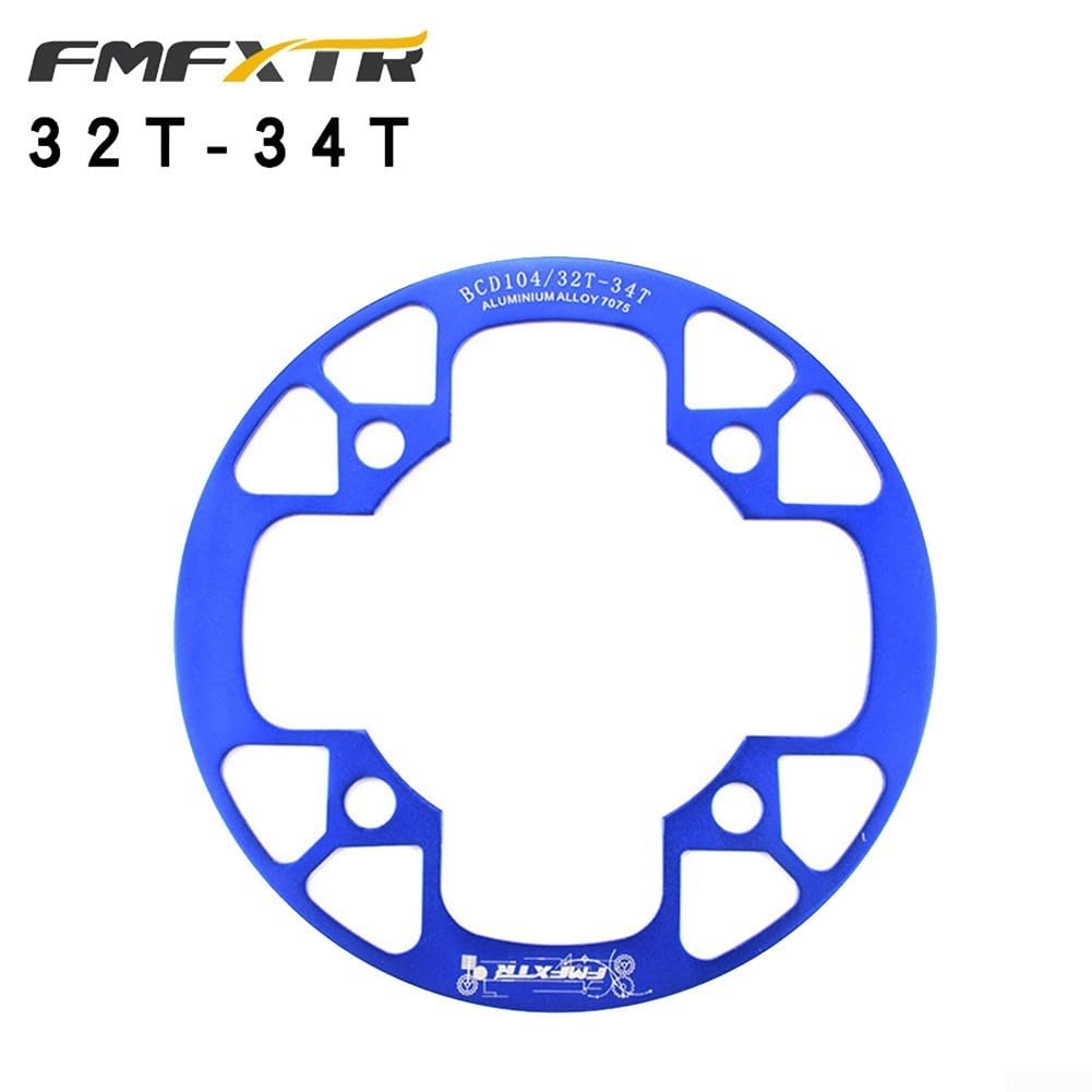 Kettenblattschutz für optimale Passform auf 104BCD Rennrad-Kettenrädern (32–34T Blau) von EXTRWORY