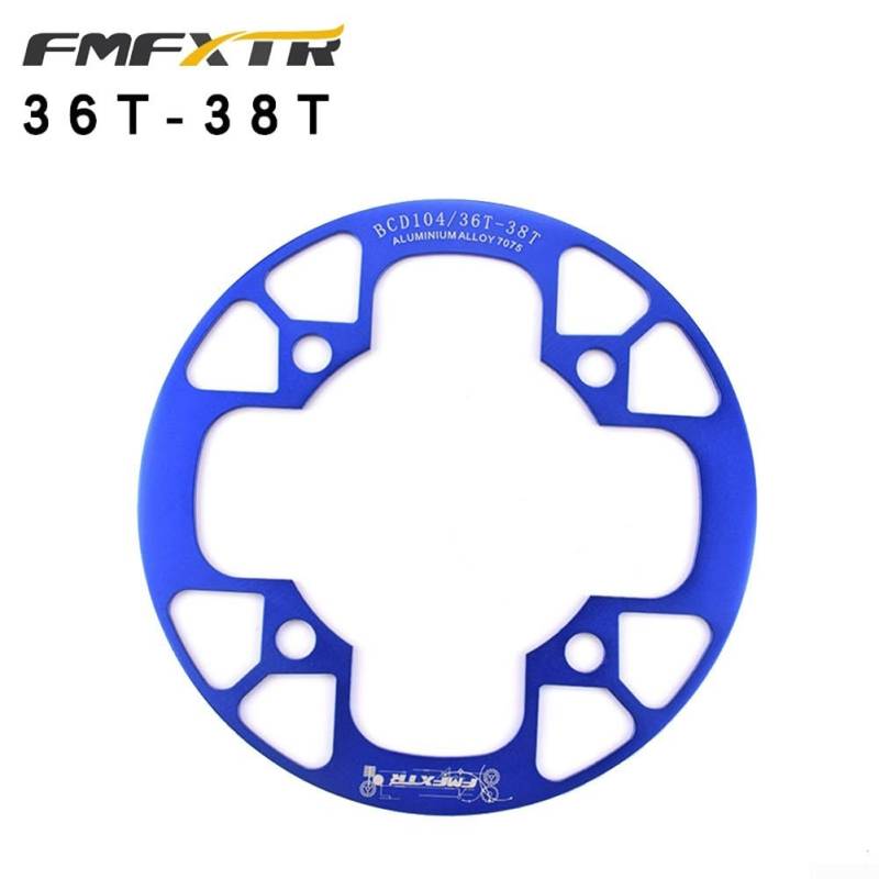 Kettenblattschutz für optimale Passform auf 104BCD Rennrad-Kettenrädern (36–38T Blau) von EXTRWORY