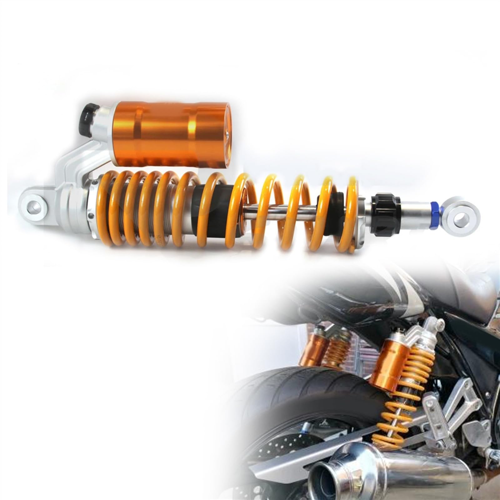 360mm 1/2PCS Motorrad Einstellbare Stickstoff Geladen Hinten Air Stoßdämpfer Für Y&amaha von EYNLDS