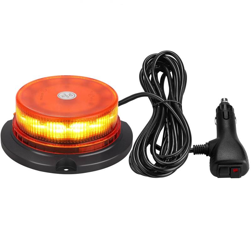 EYPINS 12 LED Rundumleuchte 10-30V, Gelb Rundumkennleuchte Auto Warnleuchte, 12W Magnet Warnlicht Blinkleuchte Strobe Beacon Light IP56 für Auto Anhänger Wohnwagen SUV | R10 E9 R65 von EYPINS