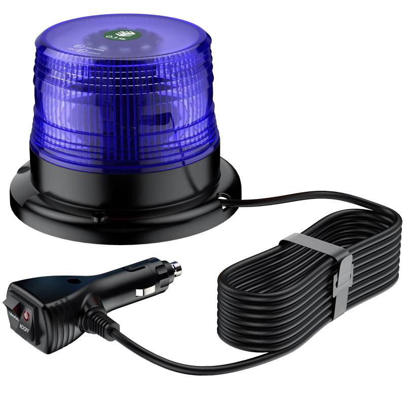 EYPINS 40 LED Rundumleuchte, 40W Auto Warnleuchte, Rundumleuchte Blau, Magnet Warnlicht Blinkleuchte Strobe Beacon Light mit 5 Meters-Kabel für 12V/24V Truck, KFZ, LKW, Traktor | E57 IP65 von EYPINS