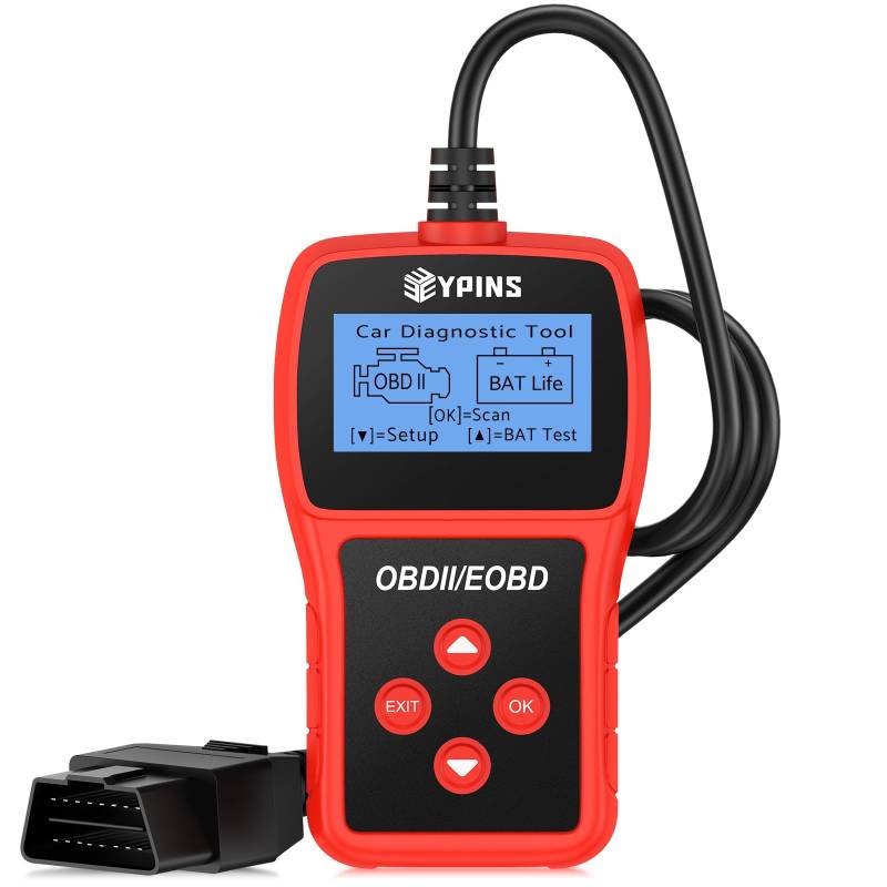 EYPINS OBD2 Diagnosegerät, Auto OBDII Motor Fehlercodeleser mit DTC-Definition Auto Diagnosegerät, Echtzeitdaten, Batteriegesundheit, KFZ Auslesegerät mit Vollen OBD2-Funktionen für Autos seit 2006 von EYPINS