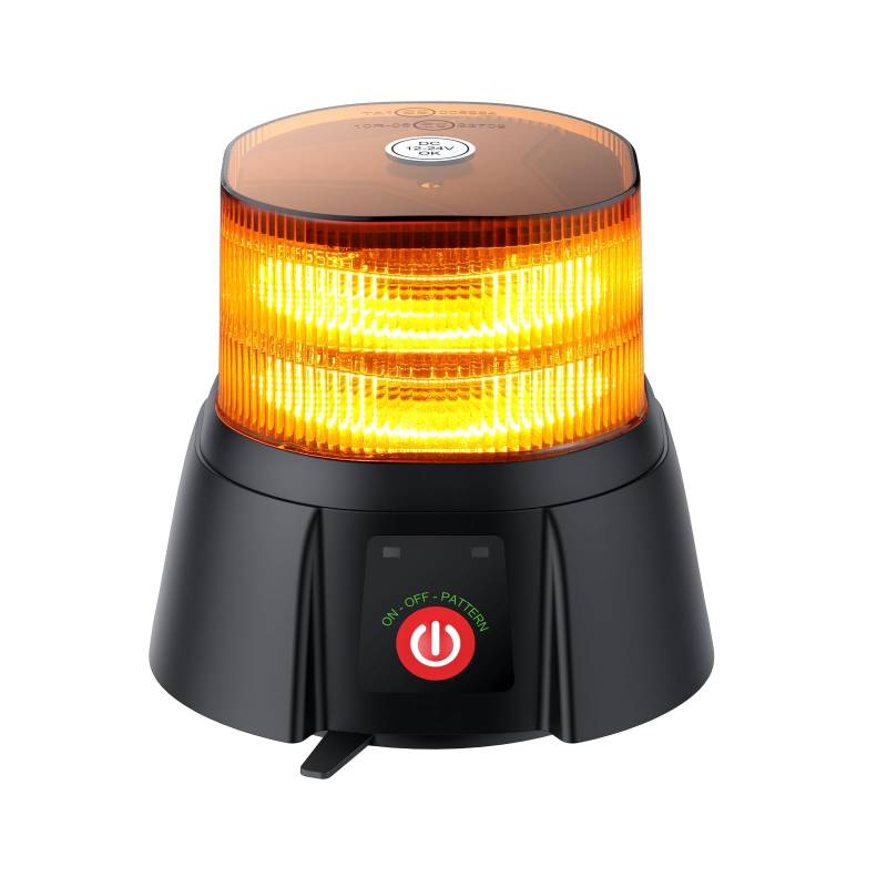 EYPINS Rundumleuchte akku, 12 Blitzmuster Warnleuchte 72 Led Orange Warnlicht Magnet Blinkleuchte Strobe Beacon Light 12V/24V mit Autoladekabel ür Auto LKW KFZ Truck Traktor Lieferwagen| E9 IP65 von EYPINS