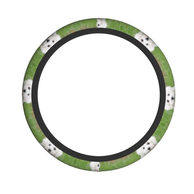 Bichon Frisé-Lenkradbezug, rutschfest, UV- und Sonnenschutz, universelle Passform, 38,1 cm (15 Zoll), für Damen und Herren von EZDLOWVBA