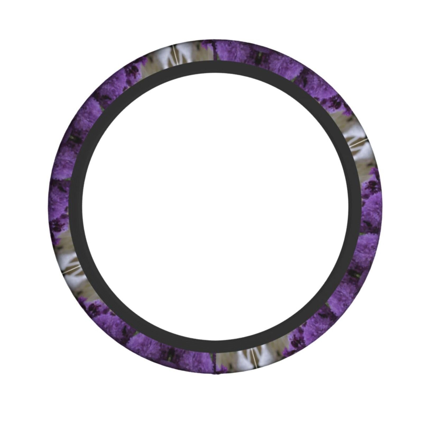 Lenkradbezug mit Lavendelstrauß, rutschfest, UV- und Sonnenschutz, universelle Passform, 38,1 cm (15 Zoll), für Damen und Herren von EZDLOWVBA