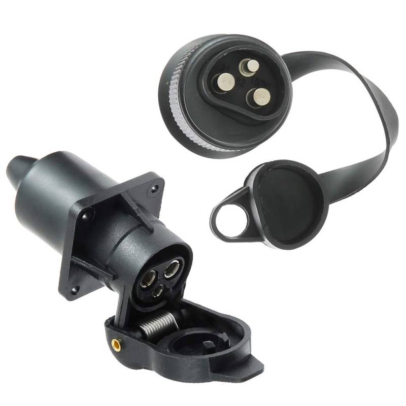 Eacalyc Steckdose 3 Polig 12V und Stecker Anhänger 3-Polig, 3 Poliger Steckdose Traktor Stecker Anhängerkupplung 3 polig Wasserdichter für Landwirtschaftliche Maschinen, LKW Traktor, Boot von Eacalyc