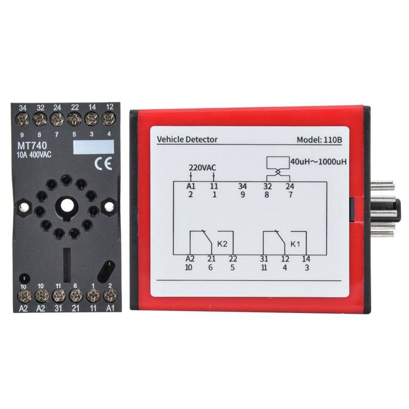 Fahrzeugdetektor, Erfassungsschleife -Reset -Schalter, Hochwertige Komponenten, AC220V (mit) für den Zugangskontrolle des Parkplatzes von Eacam