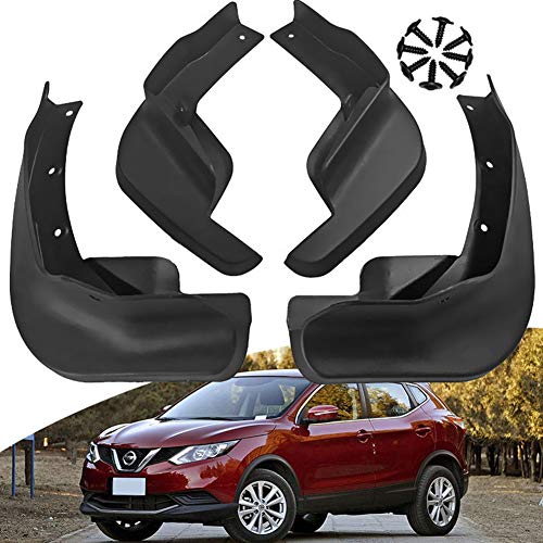 4 Stück Auto Schmutzfänger Schutzbleche vorne hinten Spritzschutz Schmutzfänger Ersatz für Nissan Qashqai J11 2014–2019 schwarz, Front-Kotflügel, hintere Schutzbleche, Styling Karosserierad Zubehör von Eamily