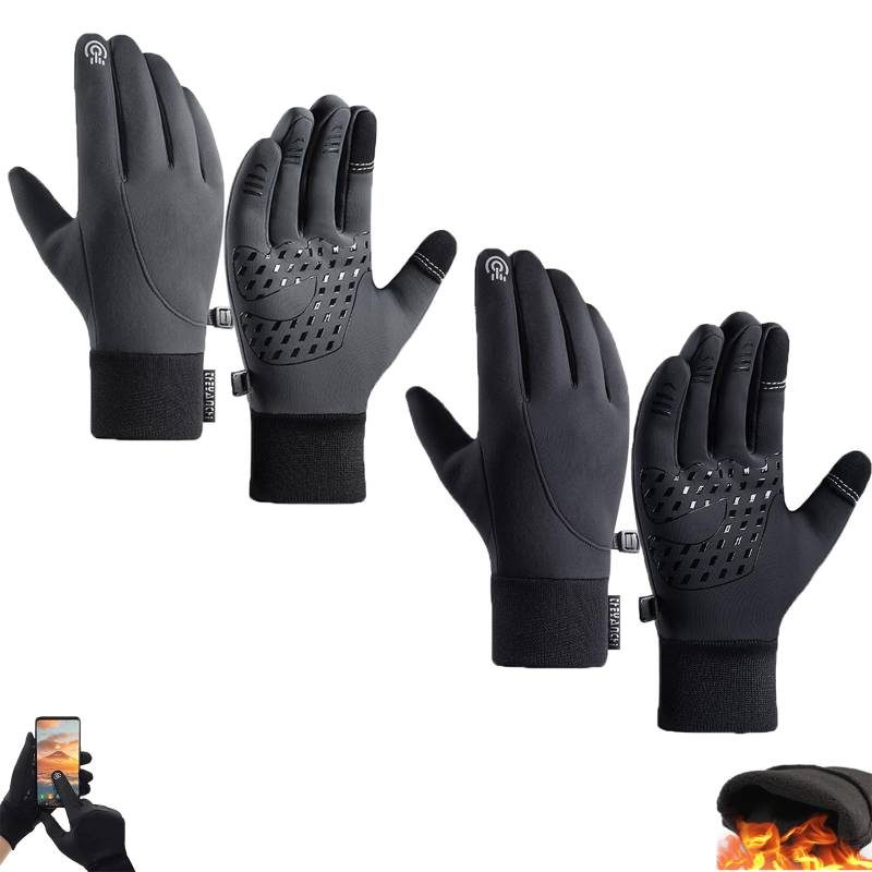 EasPowest Dodorado-Handschuhe, Dodorado Premium Thermo-Handschuhe, Dodorado Thermo Touchscreen-Handschuhe, wasserdichte winddichte Handschuhe (Black+Gray,L) von EasPowest