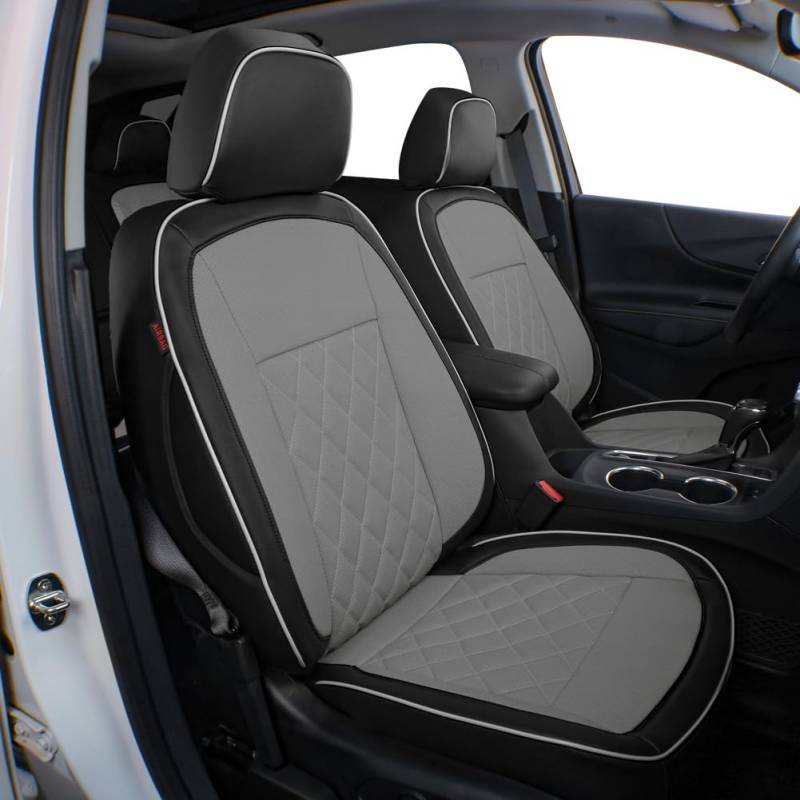 Easeadd Custom Sitzbezüge für VW T-ROC 2017 2018 2019 2020 2021 2022 2023 für Style Basis United Lounge Business - Schwarz/Grau(Dicke Streifen) von Easeadd