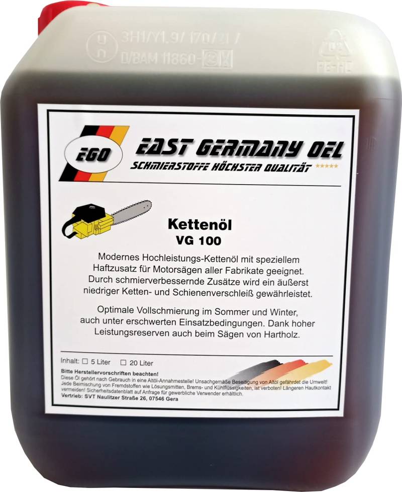 Säge-Kettenöl-Haftöl VG 100 Kanister 5 Liter Inhalt von East Germany OIL