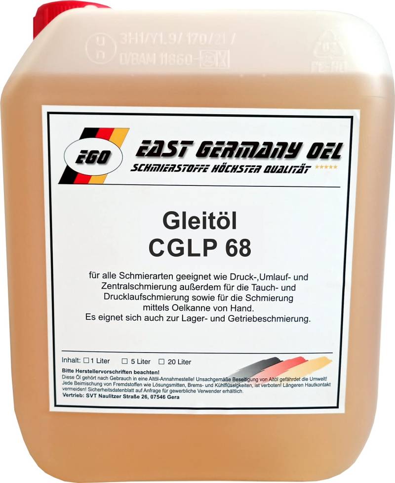 East Germany Oel Gleitoel CGLP 68 Gleit und Bettbahnöl - 1 x 5 Liter von East Germany Oel