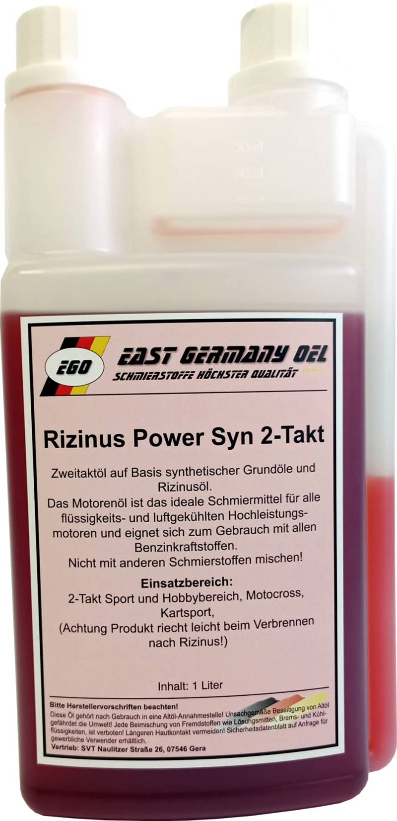 Rizinus Zweitaktöl Zweitaktmischöl 2-Takt Dosier Flasche 1 Liter Inhalt von FOXCUP