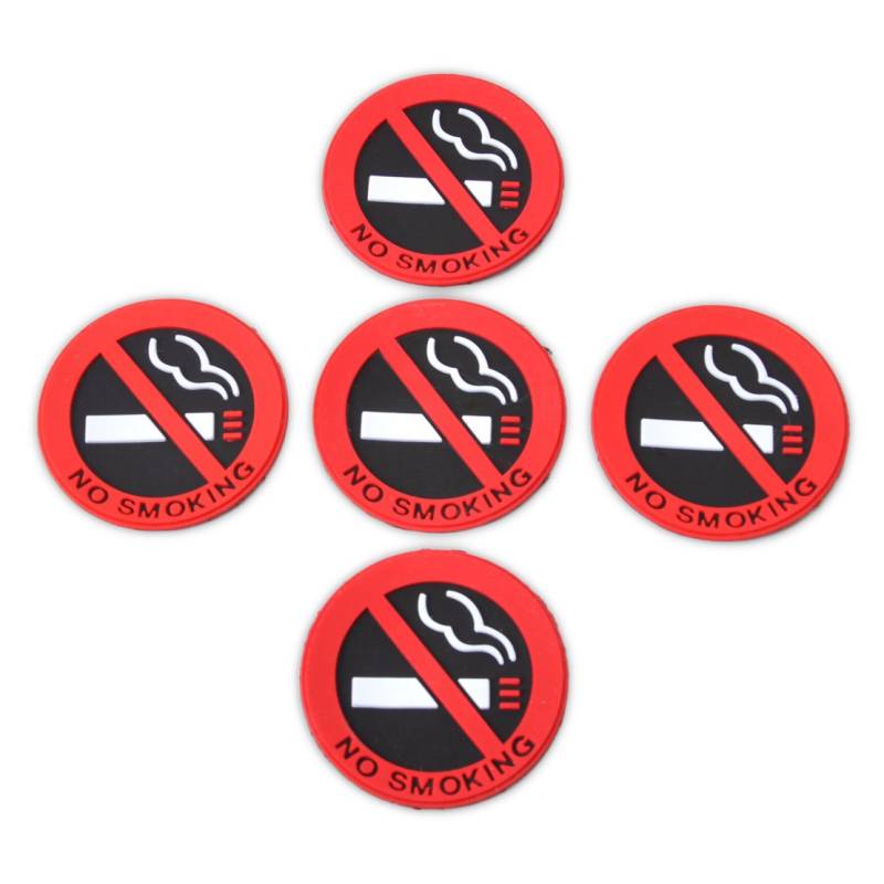 5pcs Gummi No Smoking Warnzeichen Etiketten Abziehbilder Auto Fahrzeug LKW Aufkleber von Eastar