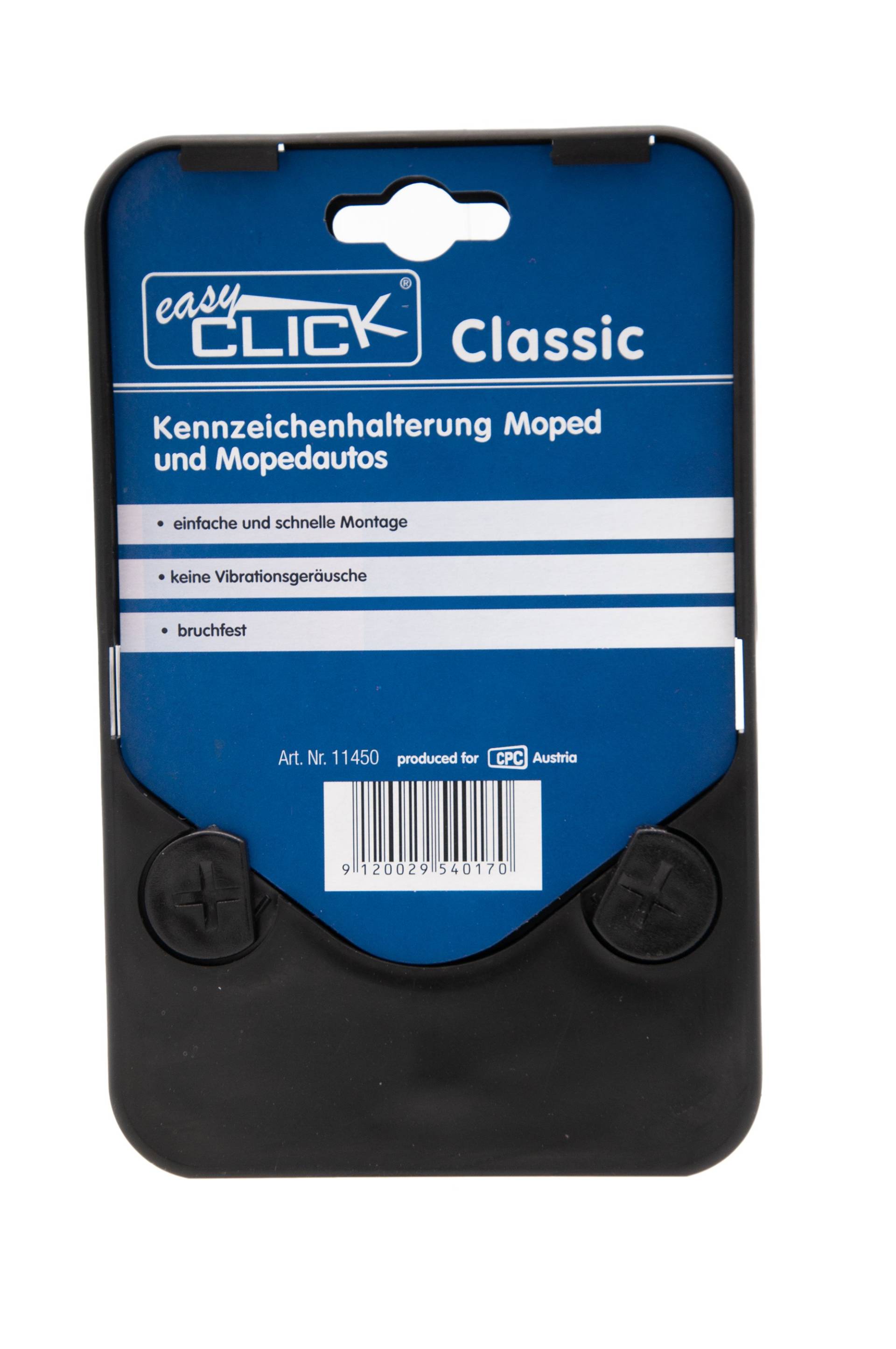 Easy Click Kennzeichenhalter Österreich für Moped schwarz von Easy Click