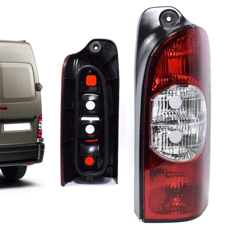 Easy Link Master Movano Interstar Rechts Beifahrerseite Heckleuchte Rücklicht Rückleuchte LED 12V Rot Klar Keine Steckdose von Easy Link