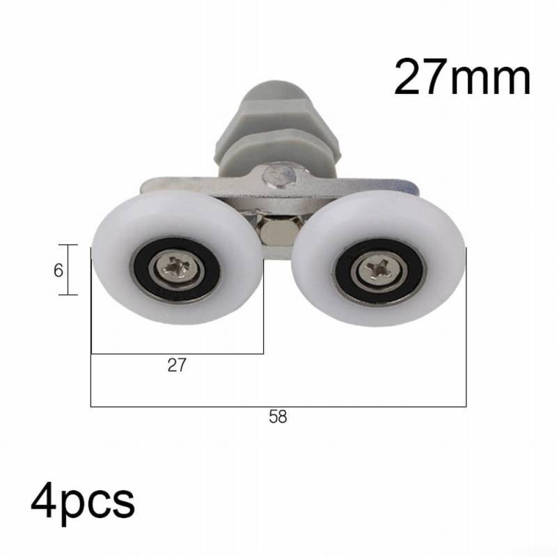 Doppelrollen für Duschtüren, praktisches, geräuscharmes Design (27 mm), 4 Stück von EasyByMall