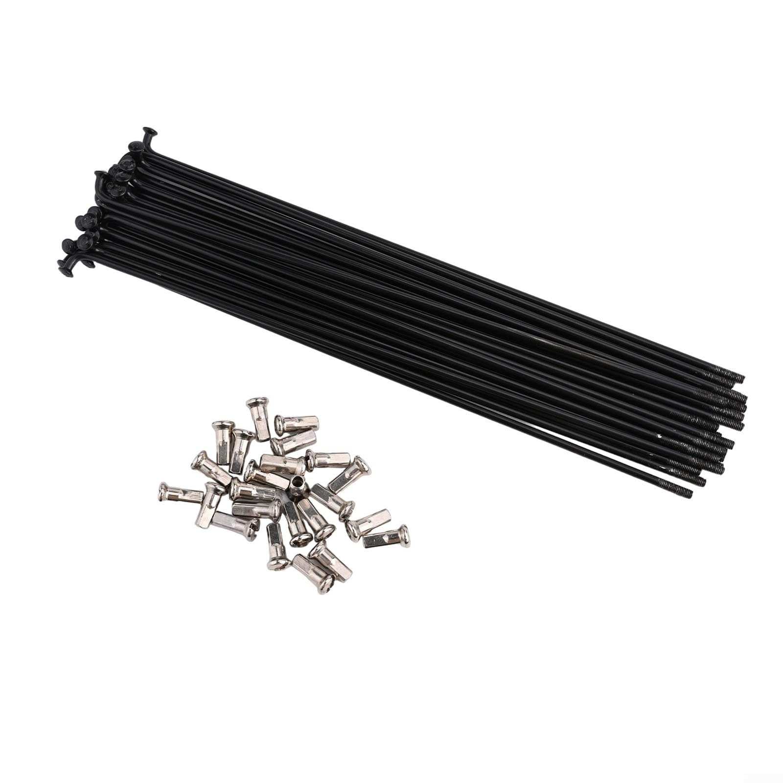 Fahrrad-Reparatur-Set enthält 24 Edelstahl-Speichen und passende Nippel (13 g, schwarz, 198 mm) von EasyByMall