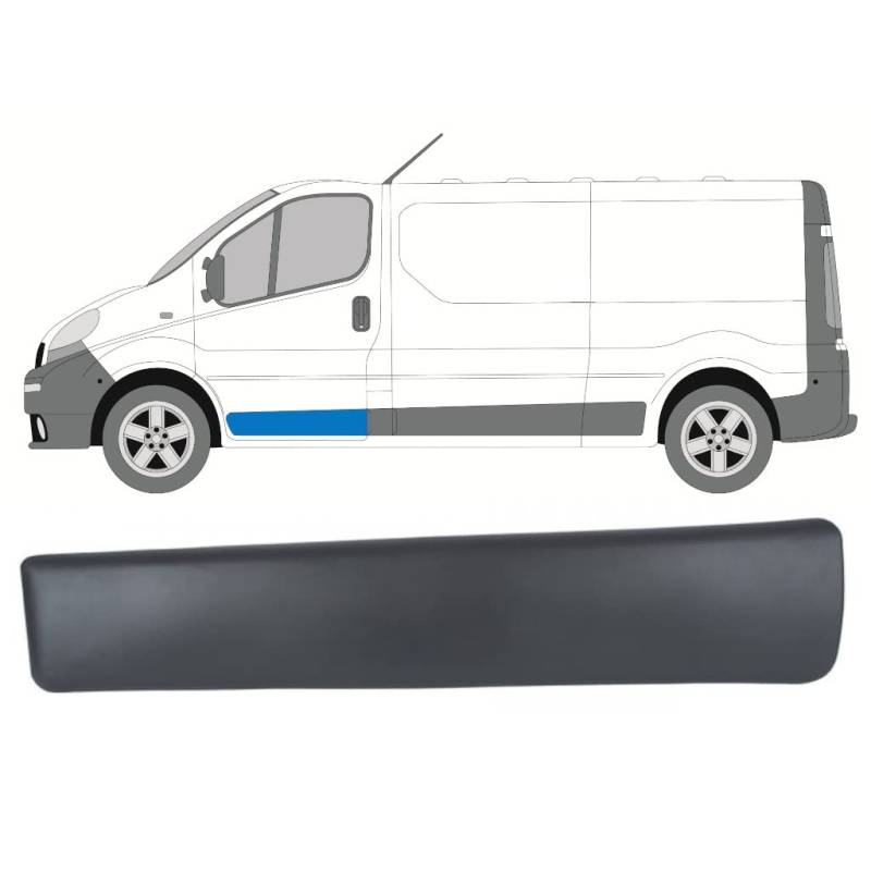 EasyParts Seitentür Zierleiste - Auto Schutz Verkleidung Ersatz mit Clips für Renault Trafic, Opel Vivaro, Nissan Primastar / für alle Design-Modelle von 2001 bis 2014, Schwarzgrau von EasyParts