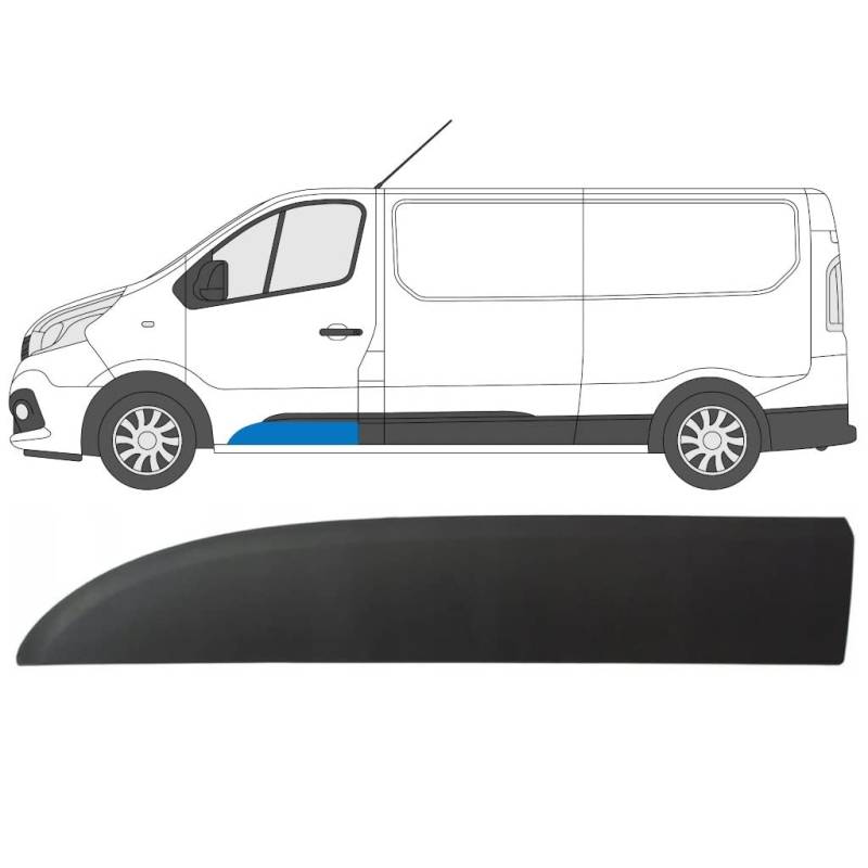 EasyParts Seitentürleisten Leiste - Autotürschutz Verkleidung Ersatz mit Clips für Renault Trafic/Vauxhall Vivaro/Fiat Talento/für alle Designmodelle von 2014 bis 2022, Schwarzgrau von EasyParts