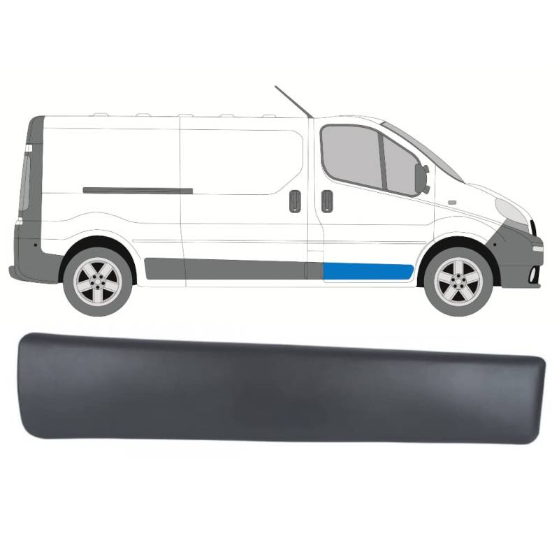 EasyParts Seitentürleisten Leiste - Autotürschutz Zierleiste Ersatz mit Clips für Renault Trafic, Vauxhall Vivaro, Nissan Primastar/für alle Designmodelle von 2001 bis 2013, Schwarzgrau von EasyParts