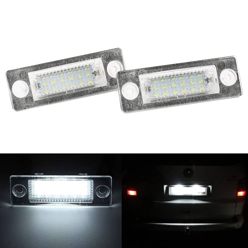 2 Stück LED Kennzeichenbeleuchtung, Ersatz für VW Golf 5 Plus, Caddy III, Passat Cimousint, Passat Combi/Variant, Transpiarter/T5, Jetta, Superb von Easyhomie