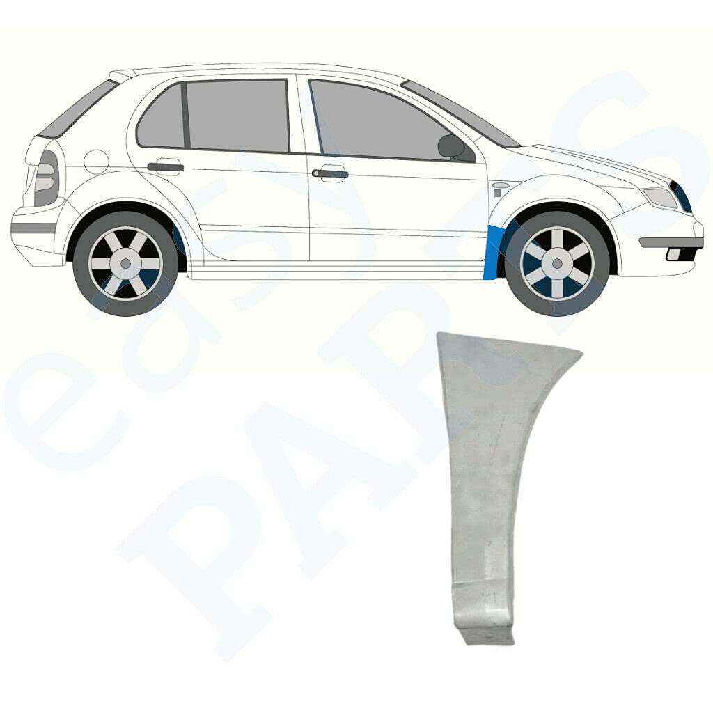 Frontflügel-Reparaturblech passend für Skoda Fabia / 1999 2007 / alle Modelle / Stahl unlackiert, rechte Seite (Fahrerseite/abseite/O/S) / Beseitigen Sie Rost in Ihrem Auto. von Easyparts