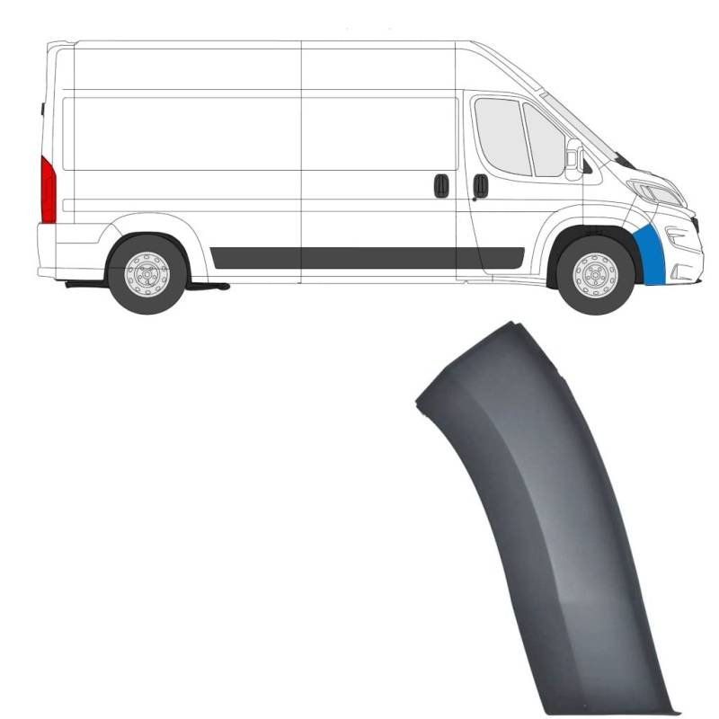 Frontstoßstange Zierleiste Blende - Autotürschutz Verkleidung Ersatz mit Clips für Fiat Ducato/Peugeot Boxer/Citroen Relay/Citroen Jumper/für alle Designmodelle von 2014 bis 2018 von Easyparts