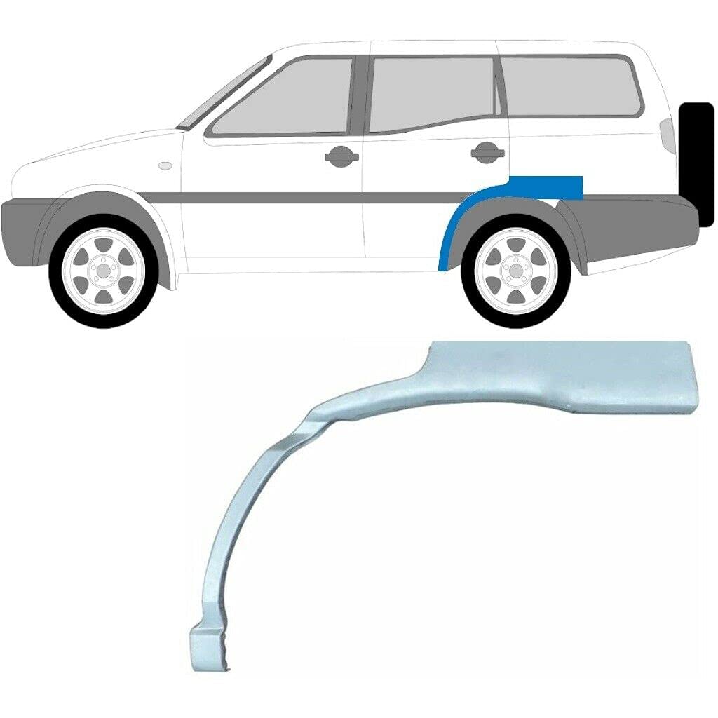 Hinterradlauf-Reparaturblech passend für Terrano II / 1993 1999 / 5-Türer / Stahl unlackiert / linke Seite (Beifahrerseite/Beifahrerseite/N/S) / Beseitigen Sie Rost in Ihrem Auto. von easyparts