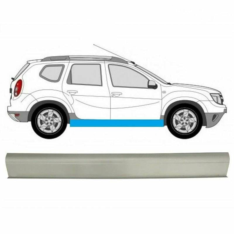 Rocker Panel Reparaturblech Panel/Rechts = Links / Ersatzteil für Dacia Duster / 2010-2019 / Unlackierter Stahl / Beseitigen Sie Rost in Ihrem Auto! von easyparts