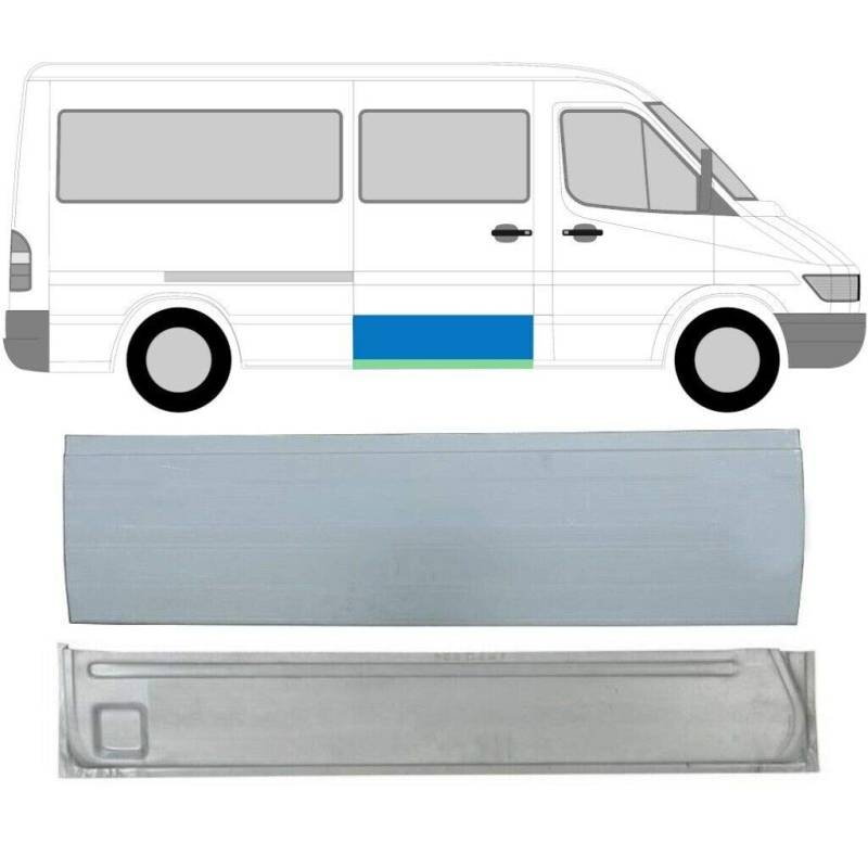 Sprinter Lt 95-06 Schiebetür-Reparaturblech, 2 Stück von Easyparts