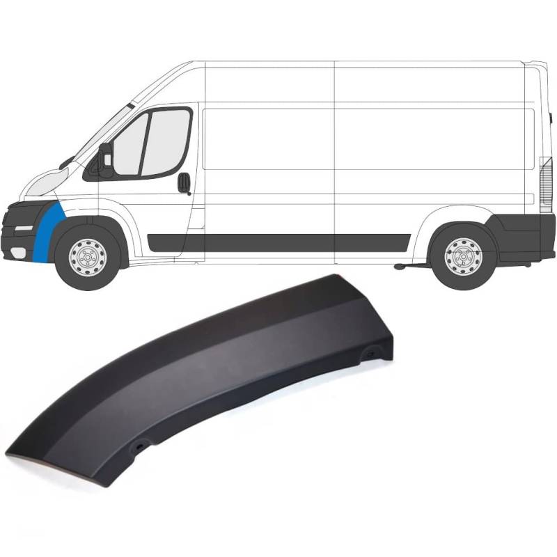 Zierleiste für Stoßstange vorne links / Beifahrerseite / Beifahrerseite N/S für Fiat Ducato / Peugeot Boxer / Citroen Relay / Citroen Jumper ab 2006 / Referenz-OEM-Nummer 735423193 von easyparts