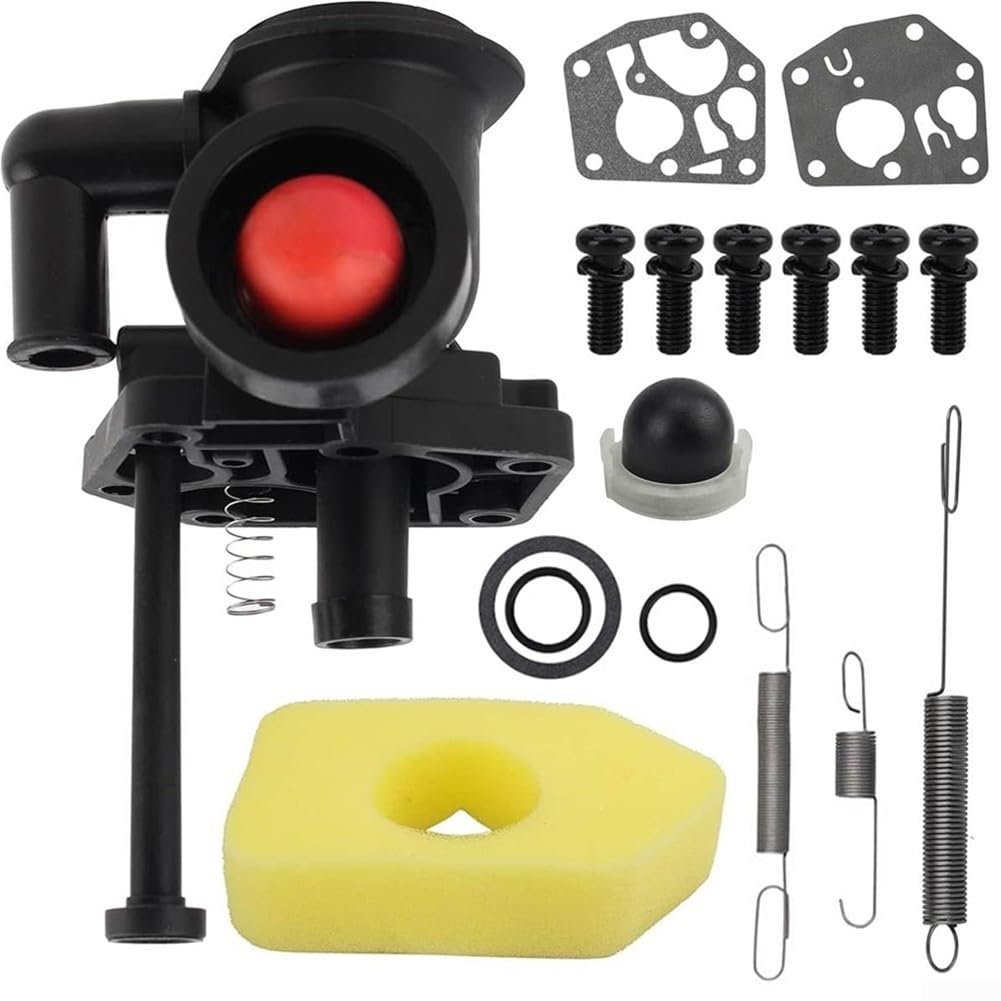 Eawfgtuw Vergaser-Kit 795477 für Rasenmäher Motoren, kompatibel mit 795469 794161 498811, inklusive Luftfilter 698369, 17-teiliges Set für 09J000 09L000 Vertikalmotoren von Eawfgtuw