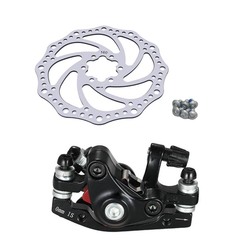 Mountainbike-Scheibenbremsen-Kit - Mechanische Scheibenbremsen Set - Fahrradzubehör für Falträder, inkl. vorderem und hinterem Bremssattel, 160-mm-Rotor von Eayoly