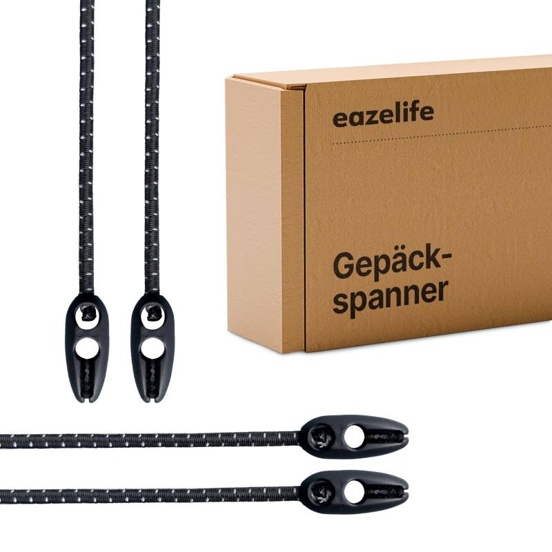 4er Set Spannseile zum Befestigen von Warntafeln | Gummispanner Befestigung Warnschild | Einstellbare Länge (Schwarz, 100 cm) von Eaze Life