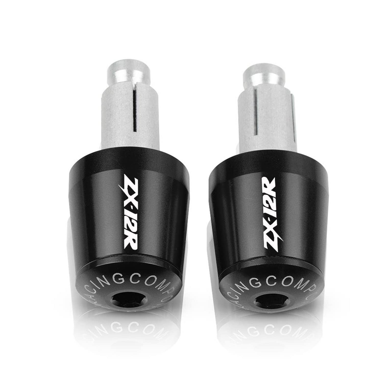 Für Kawasaki ZX12R ZX-12R 2000 2001-2022 Motorrad Lenkergriffe Endkappe Anti Vibration Slider Plug Universal Lenkerenden (Color : Black) von EbayiN