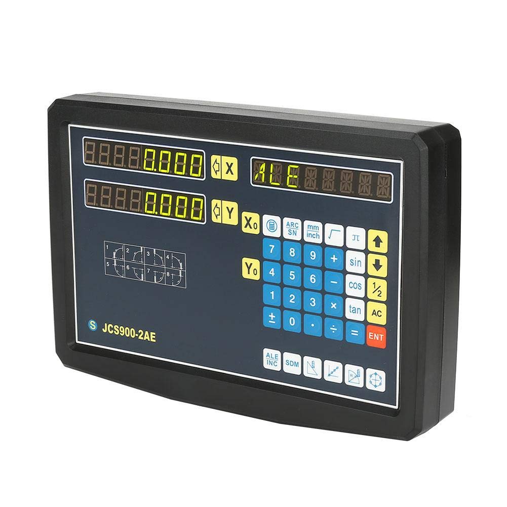 2-Achsen-Digitalanzeige DRO mit Zubehör Messgeräte Ausrüstung für Fräsmaschine, Drehmaschine, Drahtschneiden und andere Werkzeugmaschinen (110-240V) von Eboxer